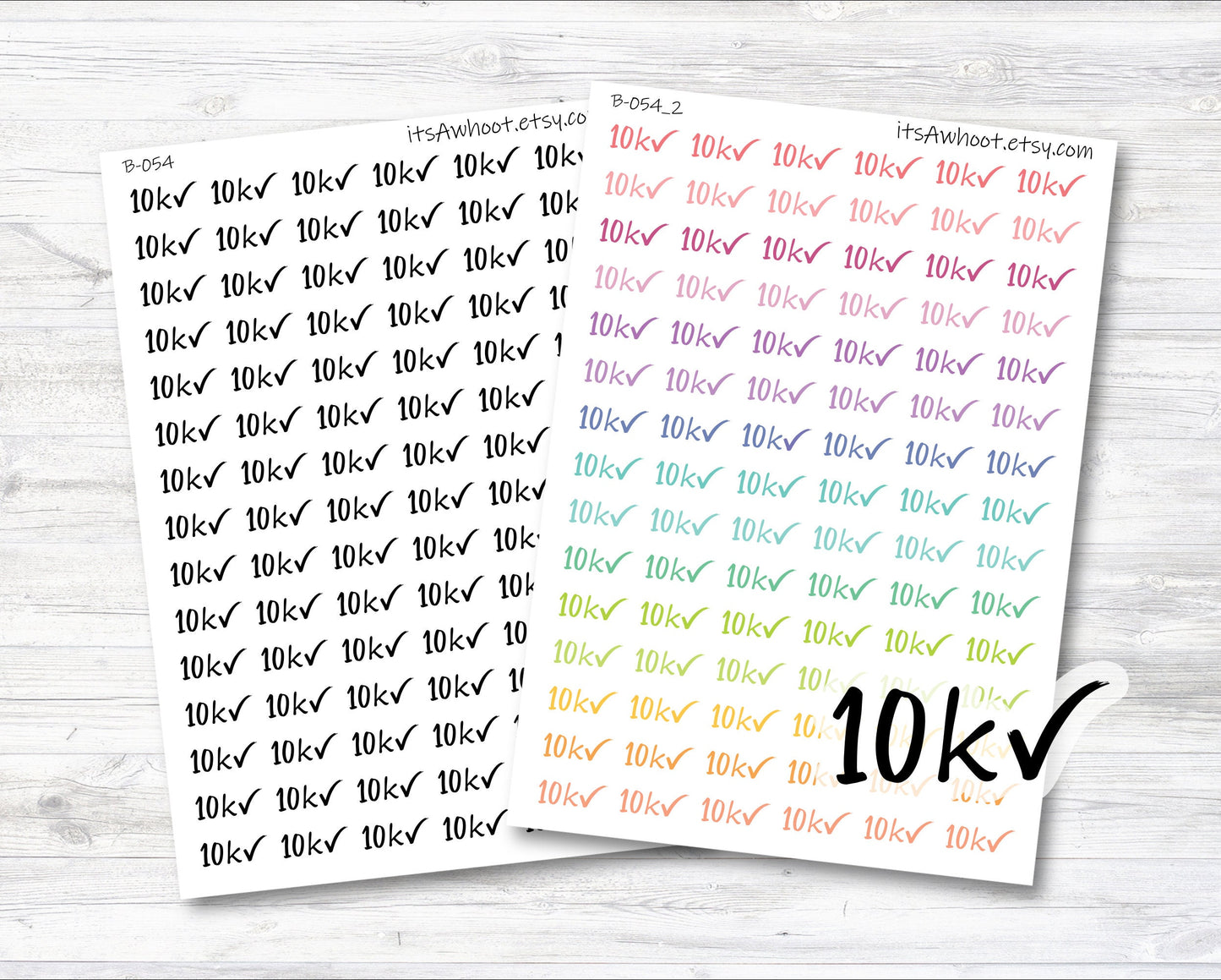 10k Check Steps Stickers, 10,000 Steps Planner Stickers, 10k Stickers (B054)