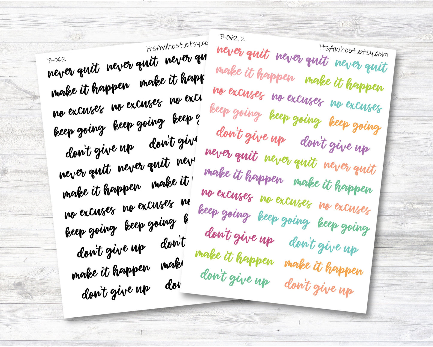 Motivation Script Stickers (B062)