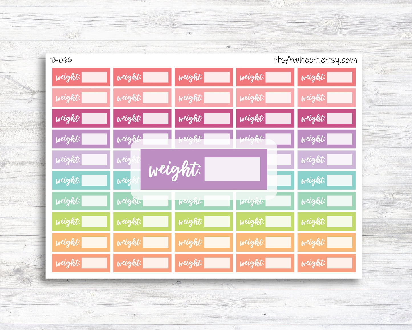 Weight Stickers - Small Labels (B066)