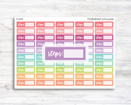 Steps Stickers - Small Labels (B068)