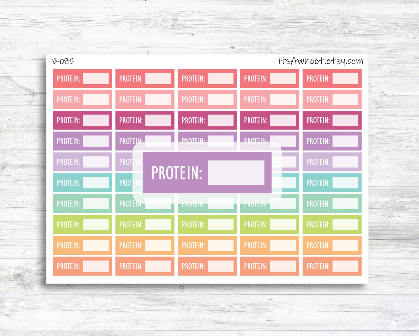 Daily Protein Tracking Stickers - Small Labels (B085)