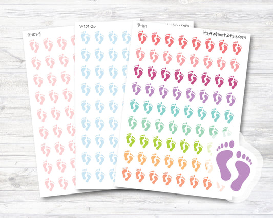 Footprint Stickers, Run/Walk Planner Stickers (B101)