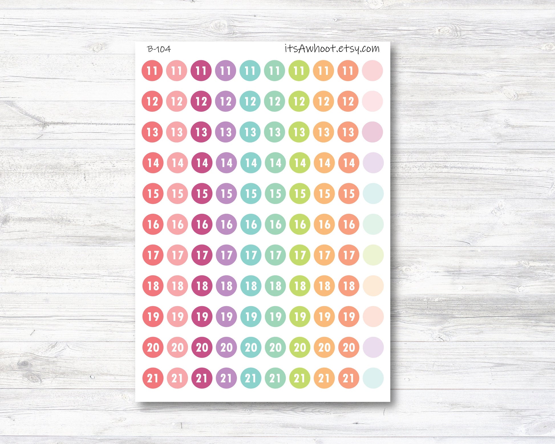 Number Stickers, Point Values Stickers - Numbers 11-21 (B104) – itsAwhoot