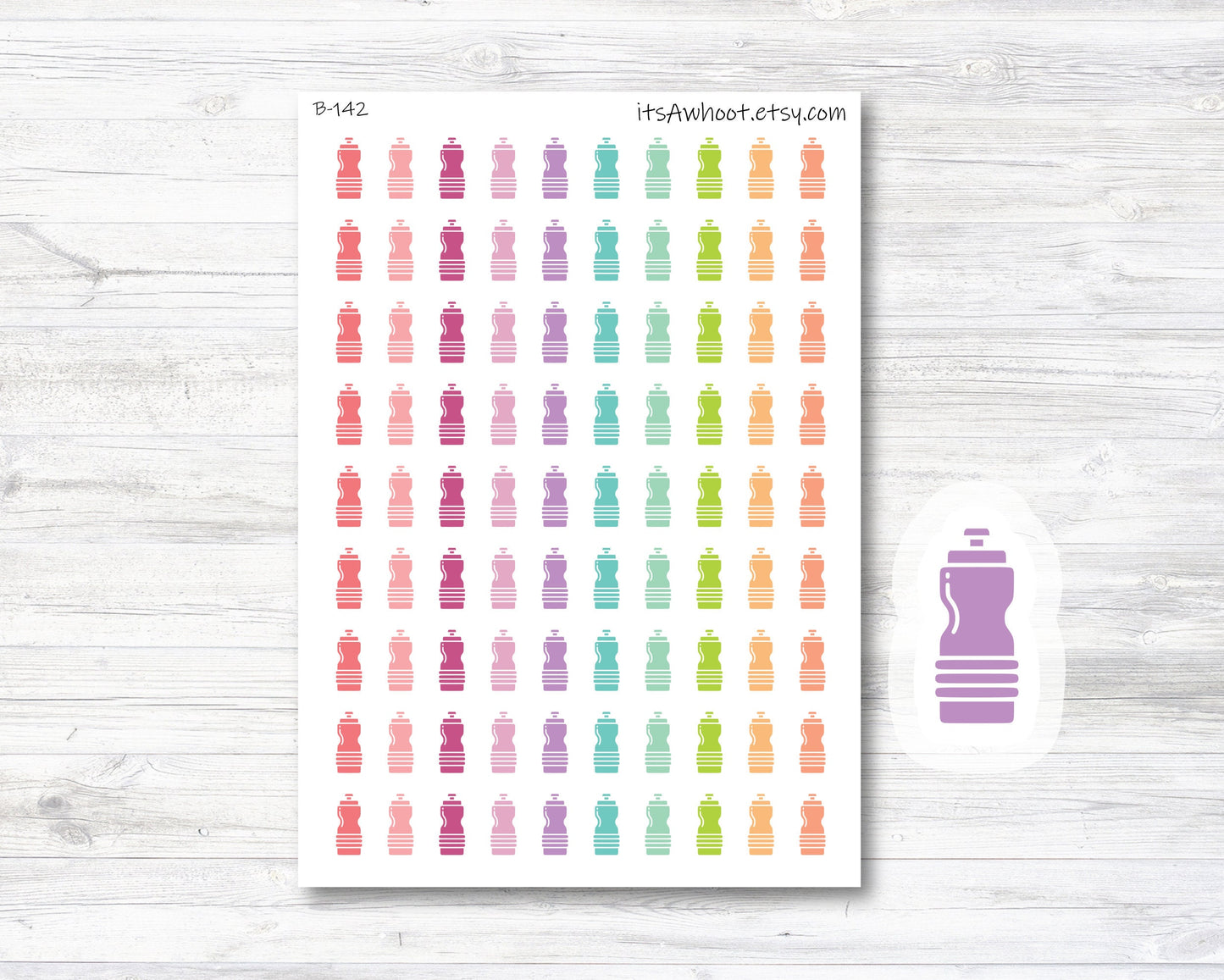 Water Bottle Planner Stickers (B142)