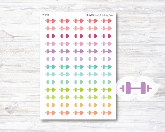 Weight Lifting Planner Stickers, Barbell Icon Stickers (B141)