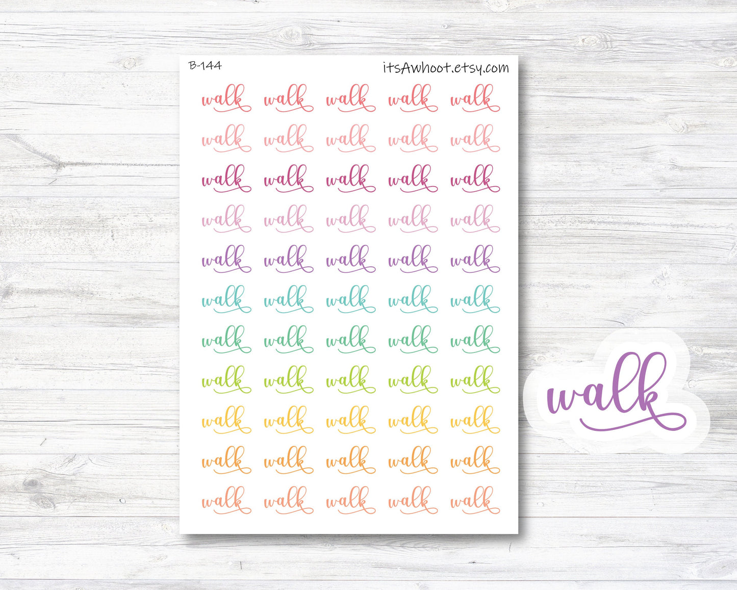 Walk Script Stickers (B144)