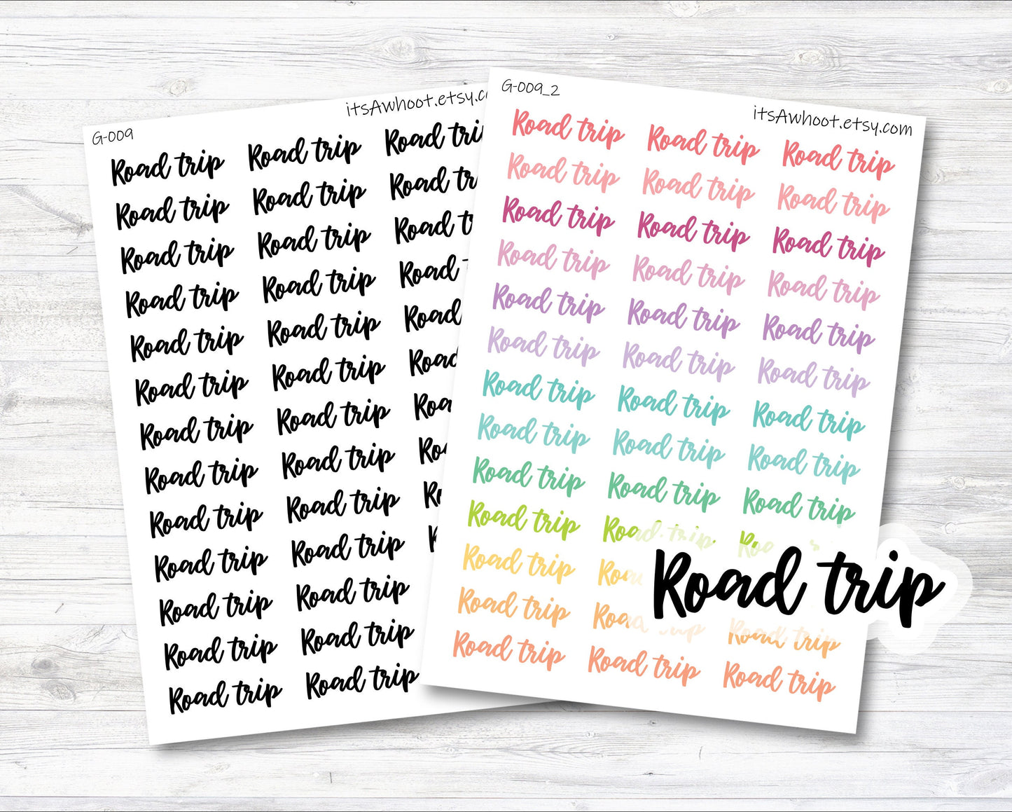 Road trip Script Planner Stickers (G009)