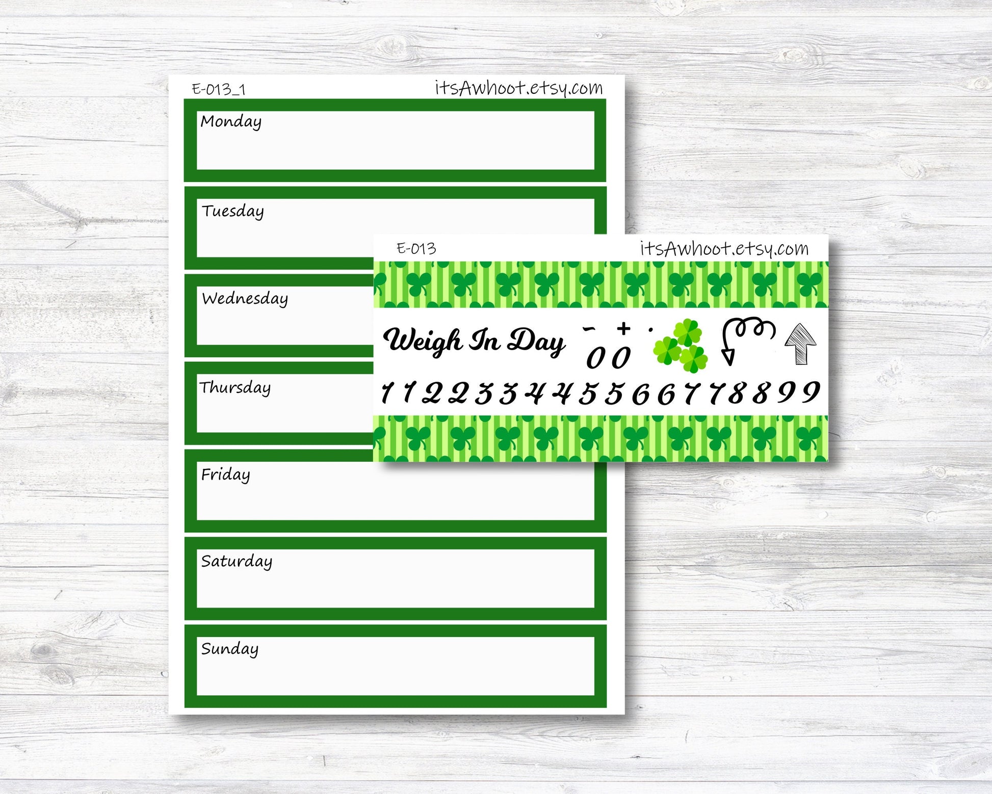 March Kit, St. Patrick's Day, Weight Loss Planner Stickers (B034)