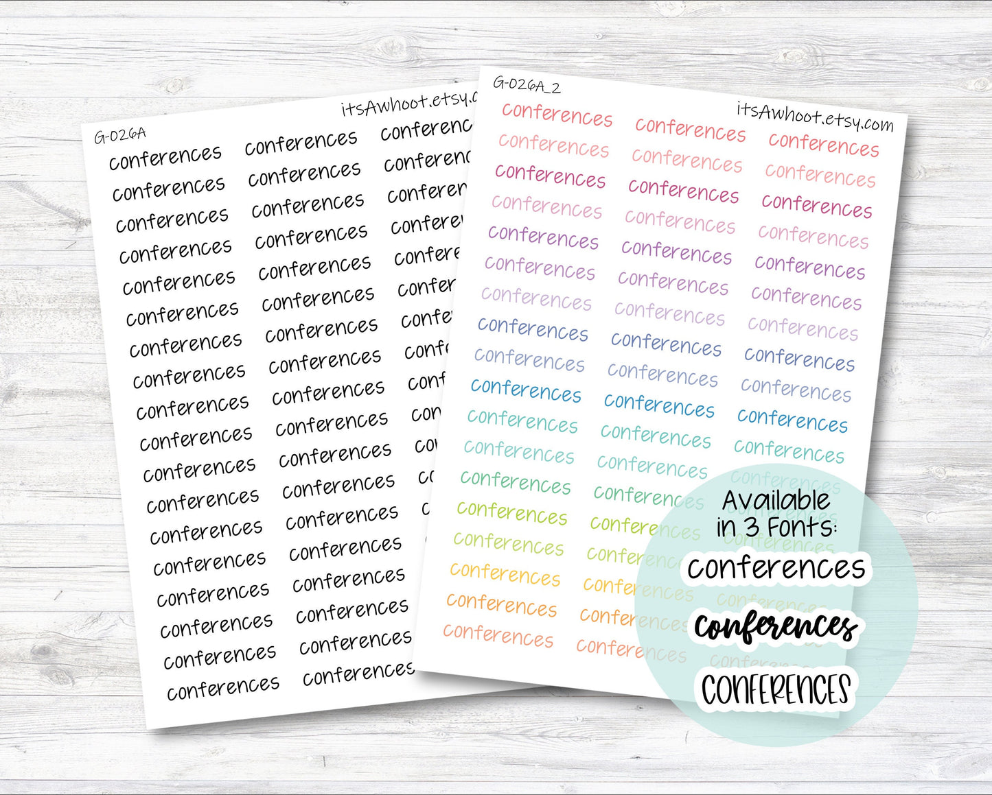 Conferences Script Planner Stickers (G026)