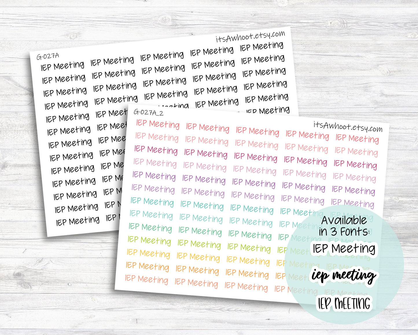 IEP Meeting Script Planner Stickers (G027)