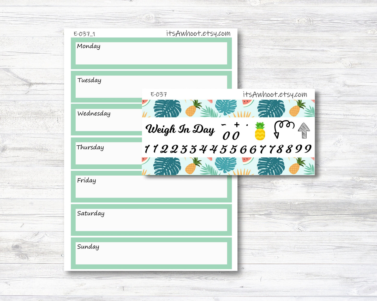 Summer Tropical Kit, Weight Loss Planner Stickers (B076)