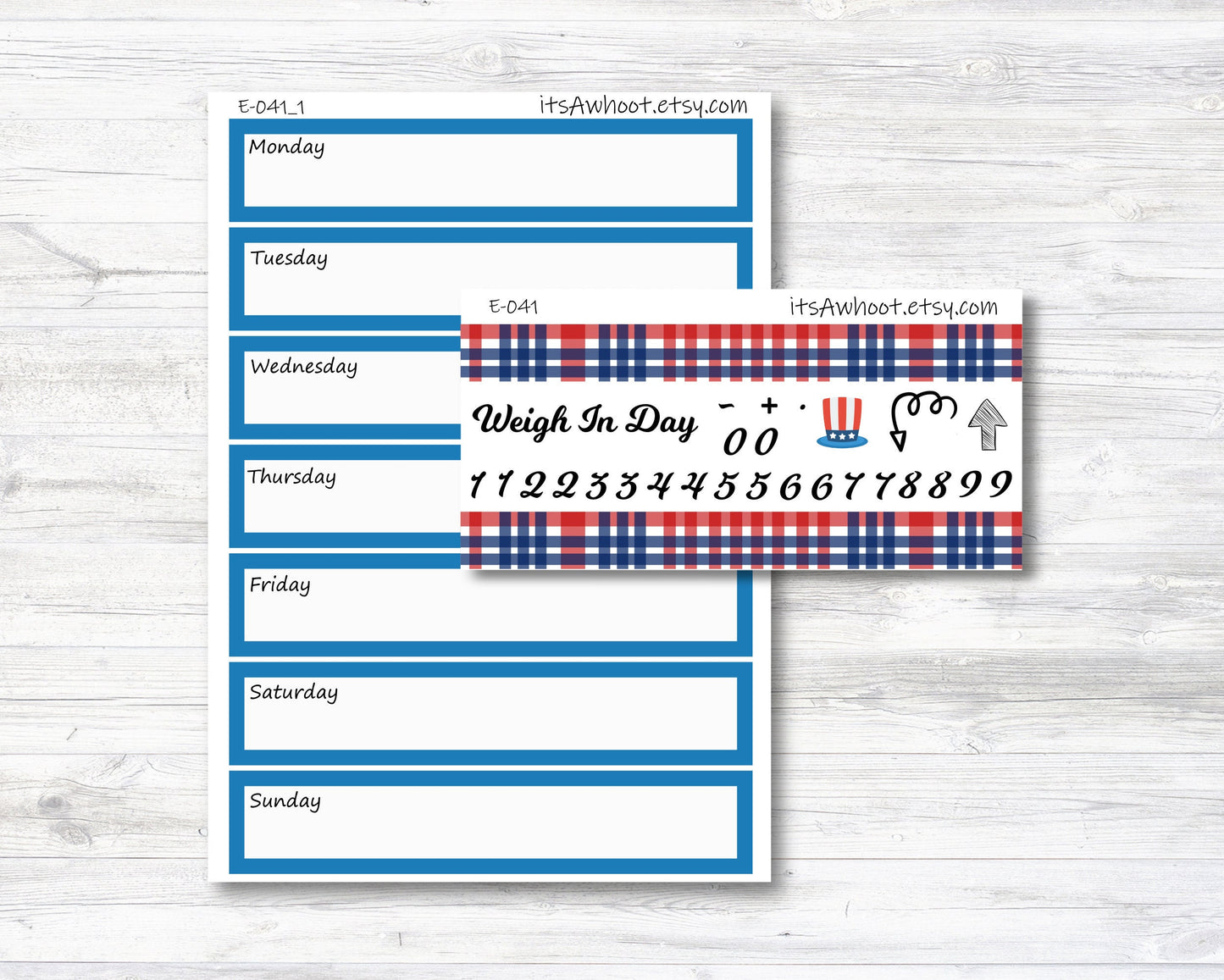 July Kit, Summer 4th of July, Weight Loss Planner Stickers (B092)