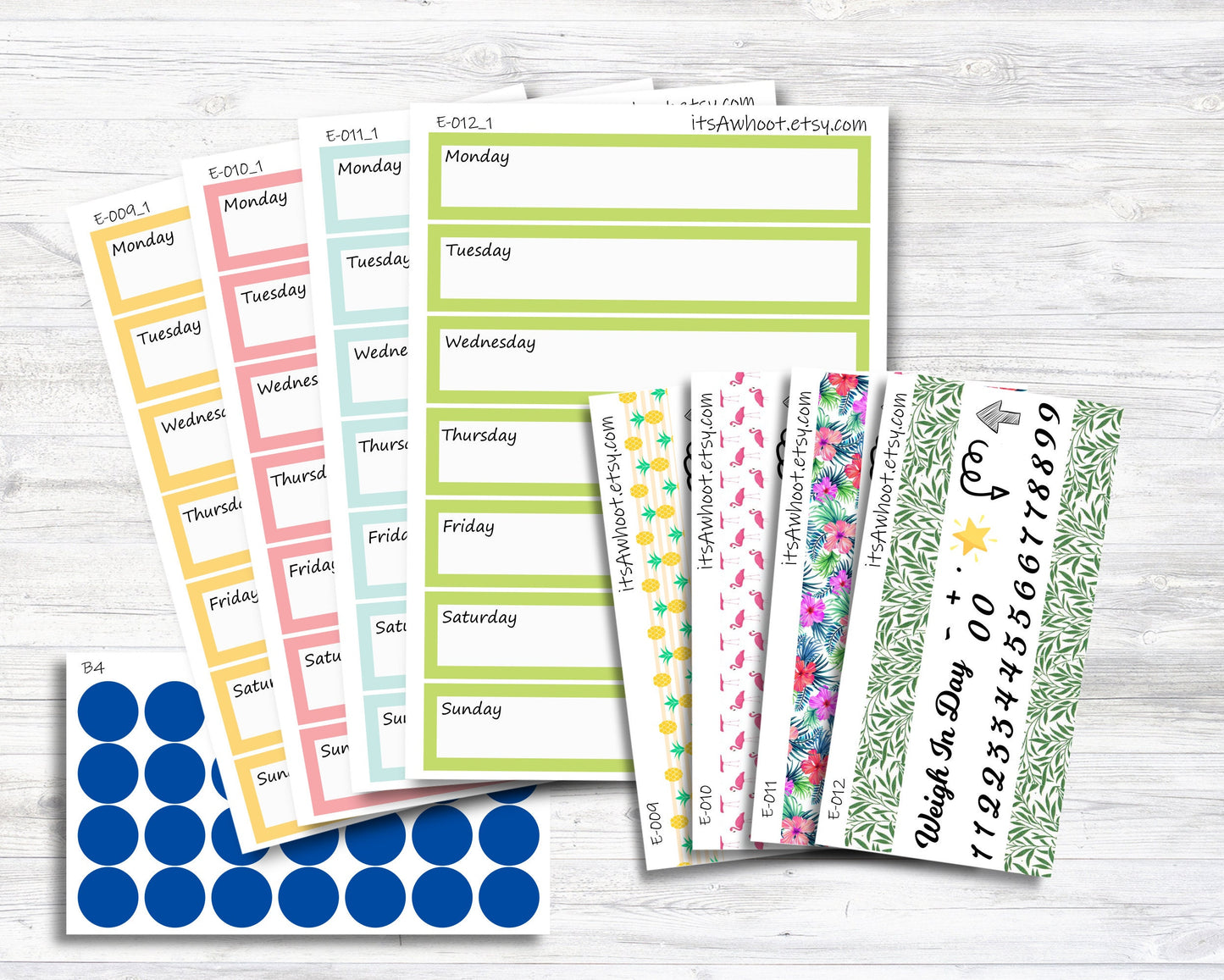 Tropical Kit, Weight Loss Planner Stickers (E009)