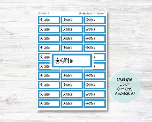 Soccer Game Planner Label Stickers - Multiple Color Options (G002)