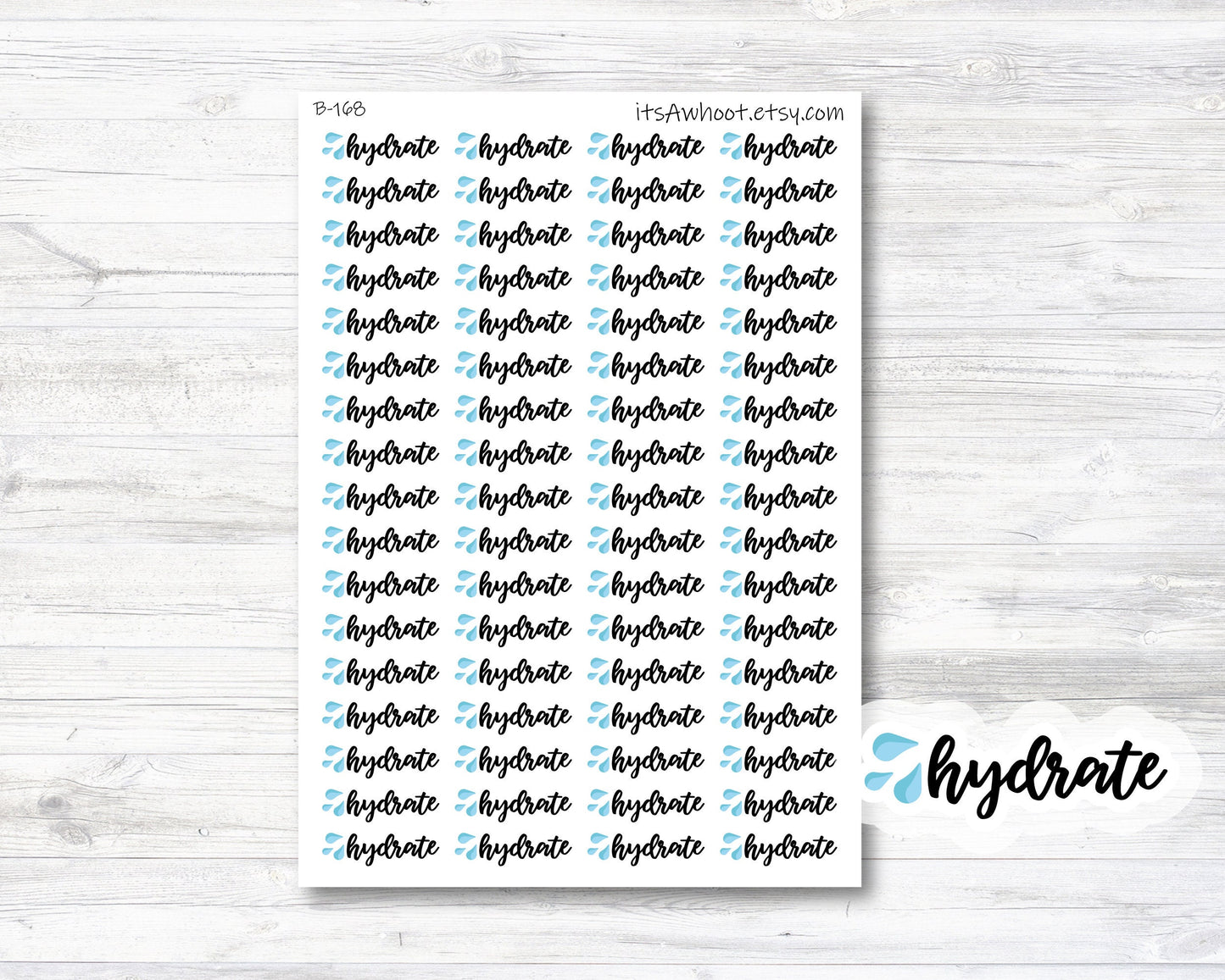 Hydrate Script Stickers (B168)