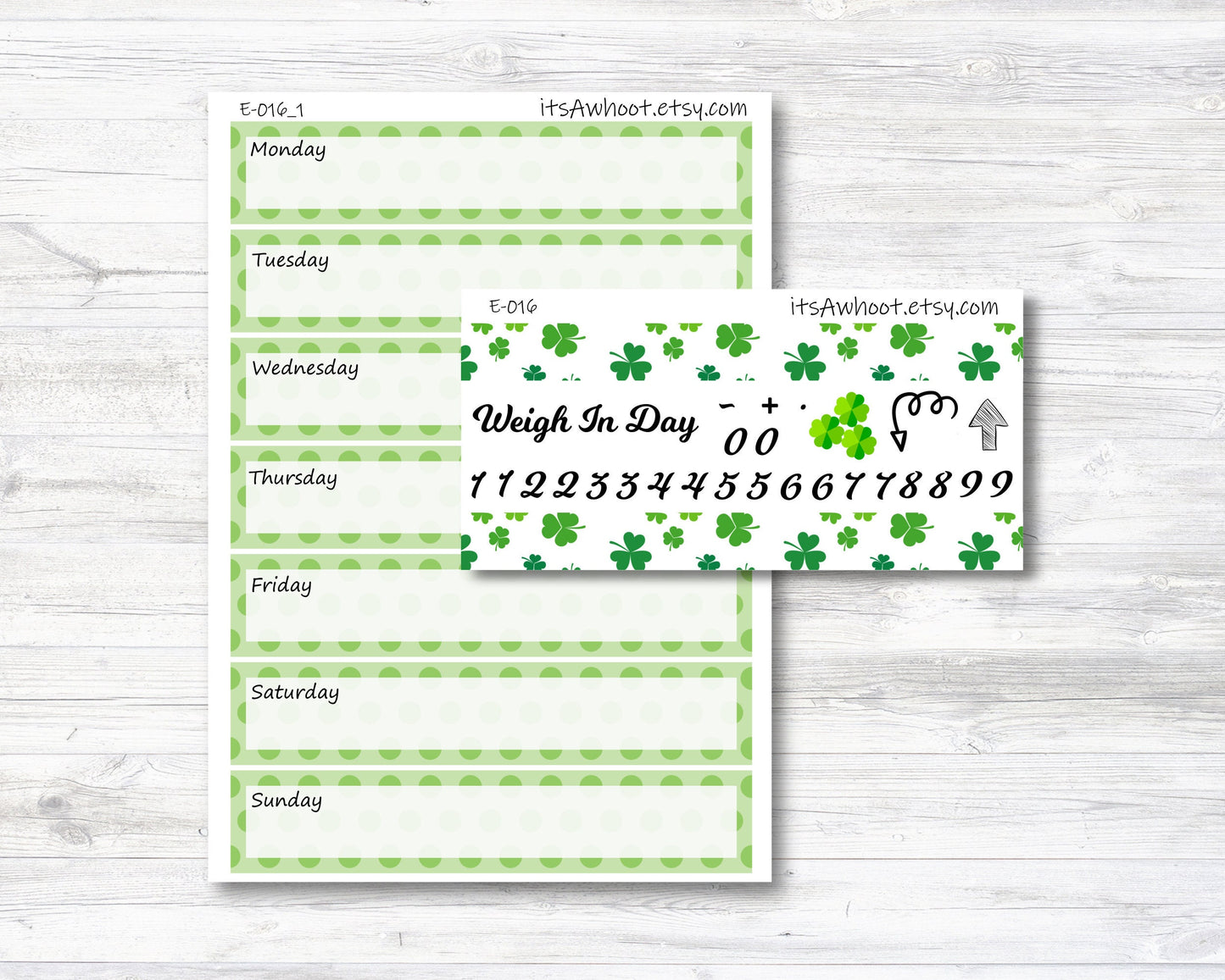 March Kit, St. Patrick's Day, Weight Loss Planner Stickers (B034)