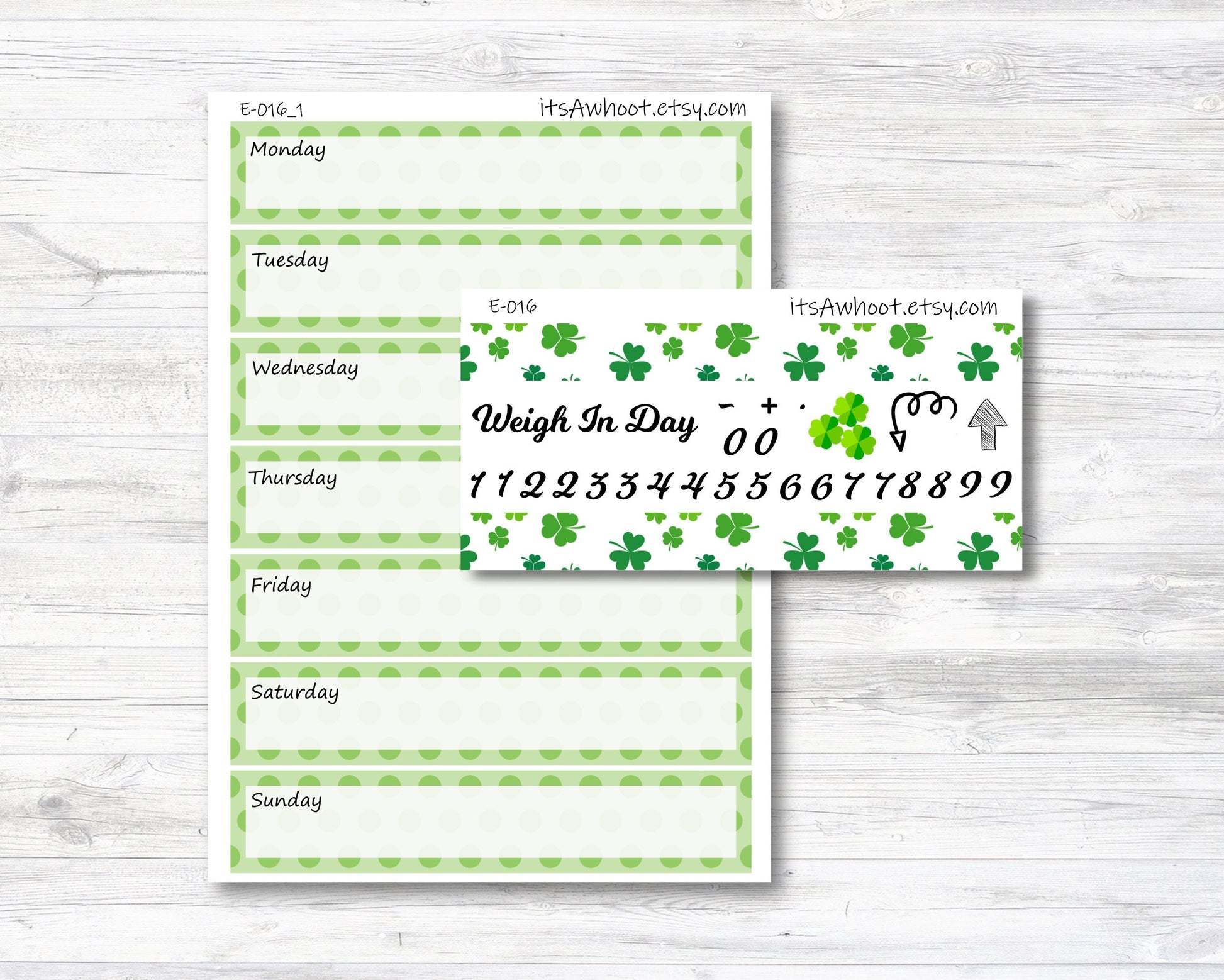 March Kit, St. Patrick's Day, Weight Loss Planner Stickers (B034)