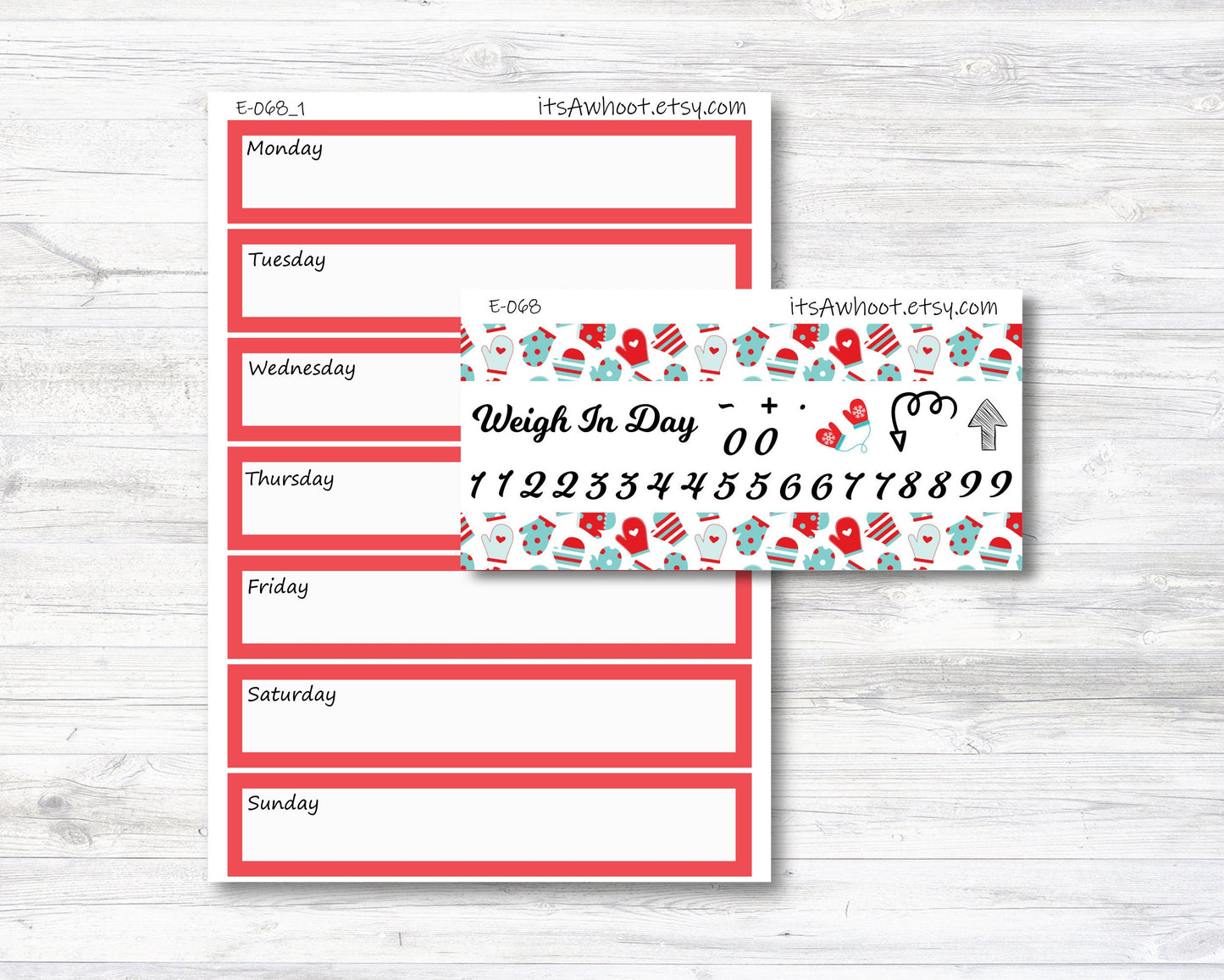 January Kit, Winter Snow, Weight Loss Planner Stickers (B120)