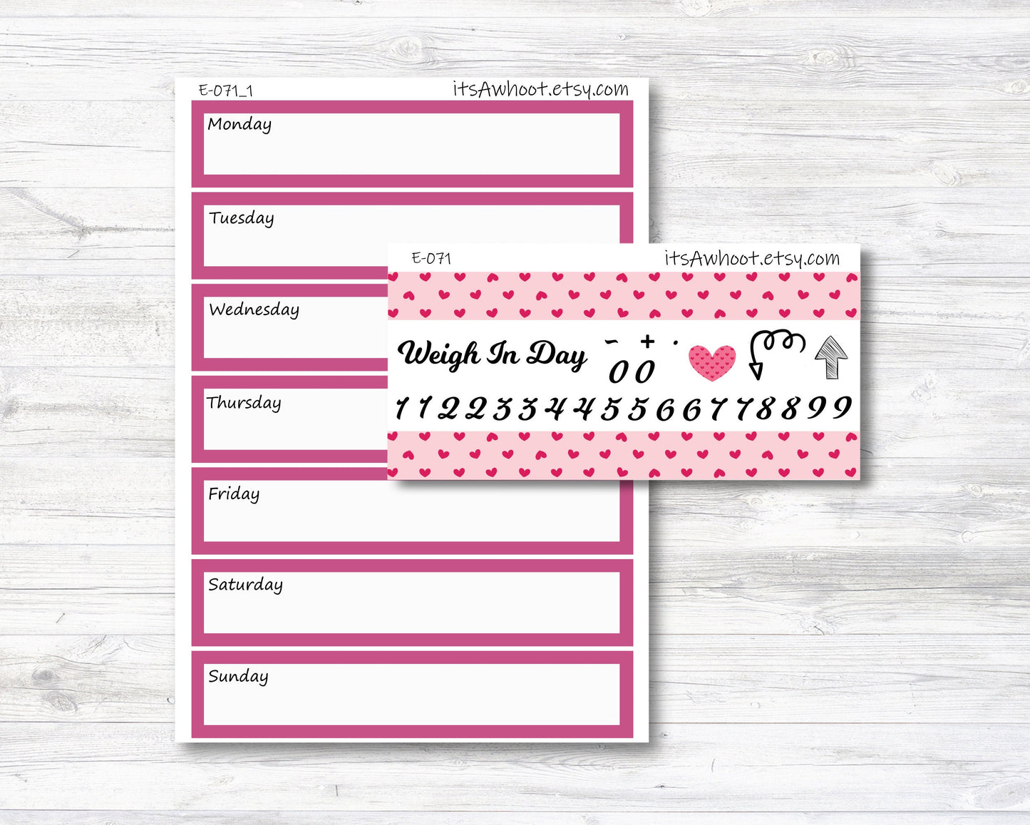 February Kit, Valentine's Day, Weight Loss Planner Stickers (B123)