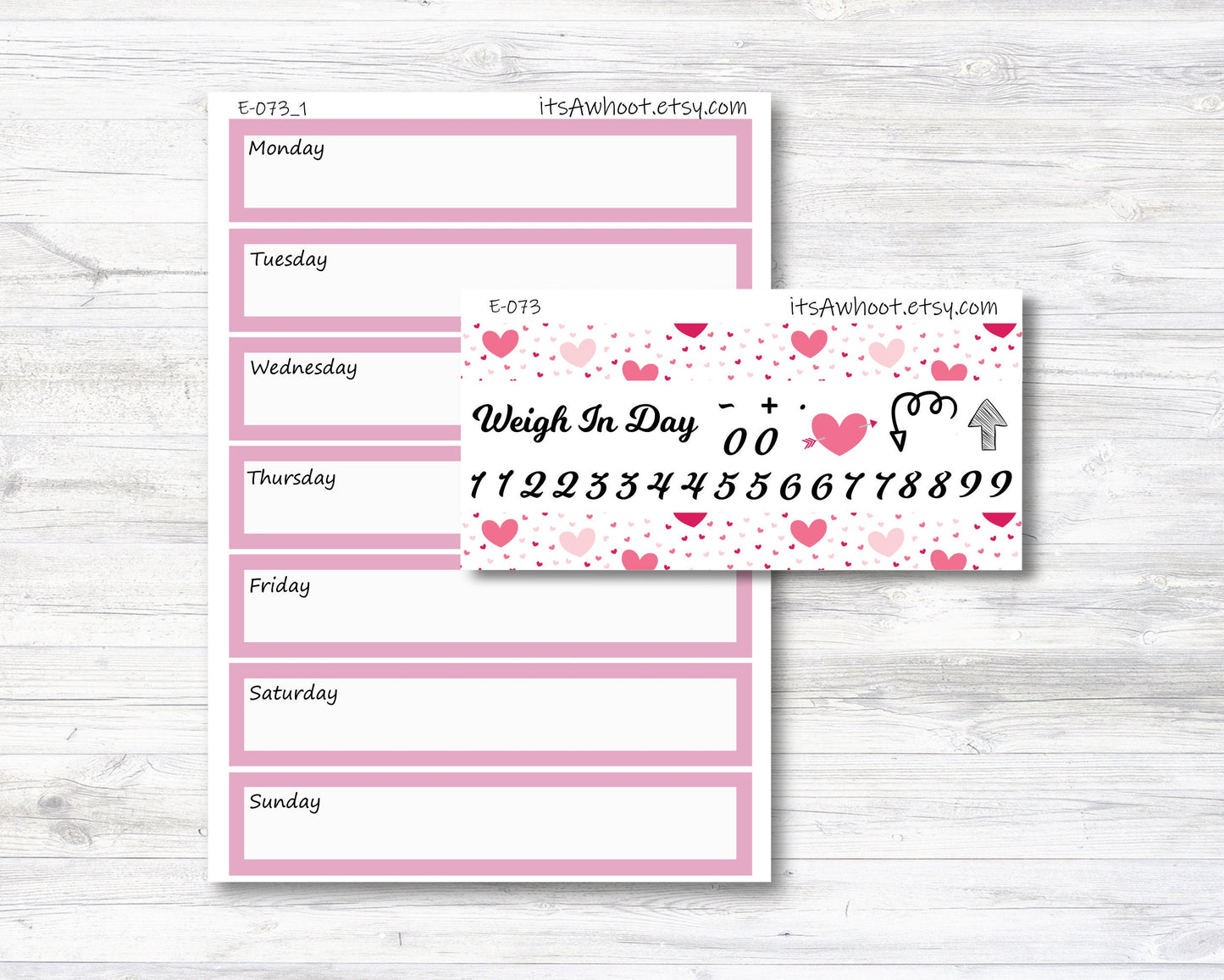 February Kit, Valentine's Day, Weight Loss Planner Stickers (B123)