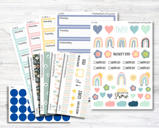 May Kit, Spring Mother's Day, Weight Loss Planner Stickers (B154-May2)