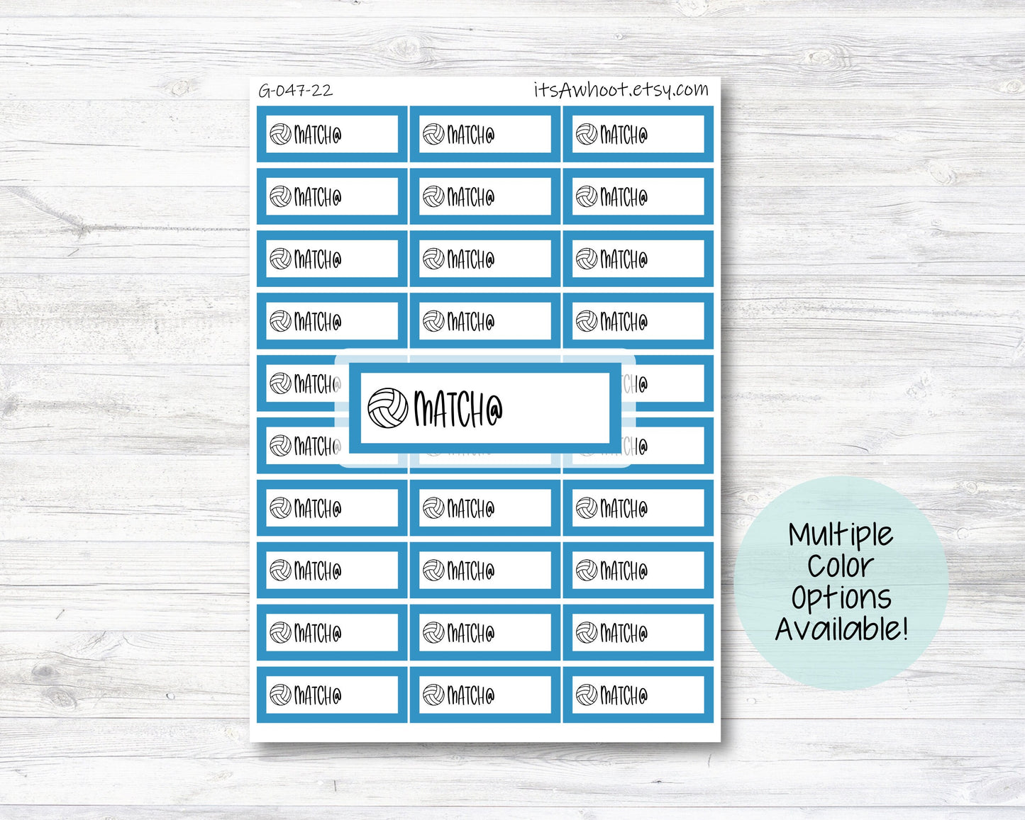 Volleyball Match Planner Label Stickers Happy Planner - Multiple Color Options (G047)