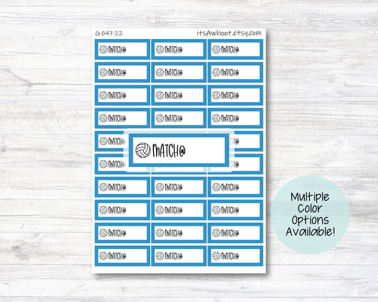 Volleyball Match Planner Label Stickers Happy Planner - Multiple Color Options (G047)
