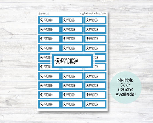 Soccer Practice Planner Label Stickers - Multiple Color Options (G025)