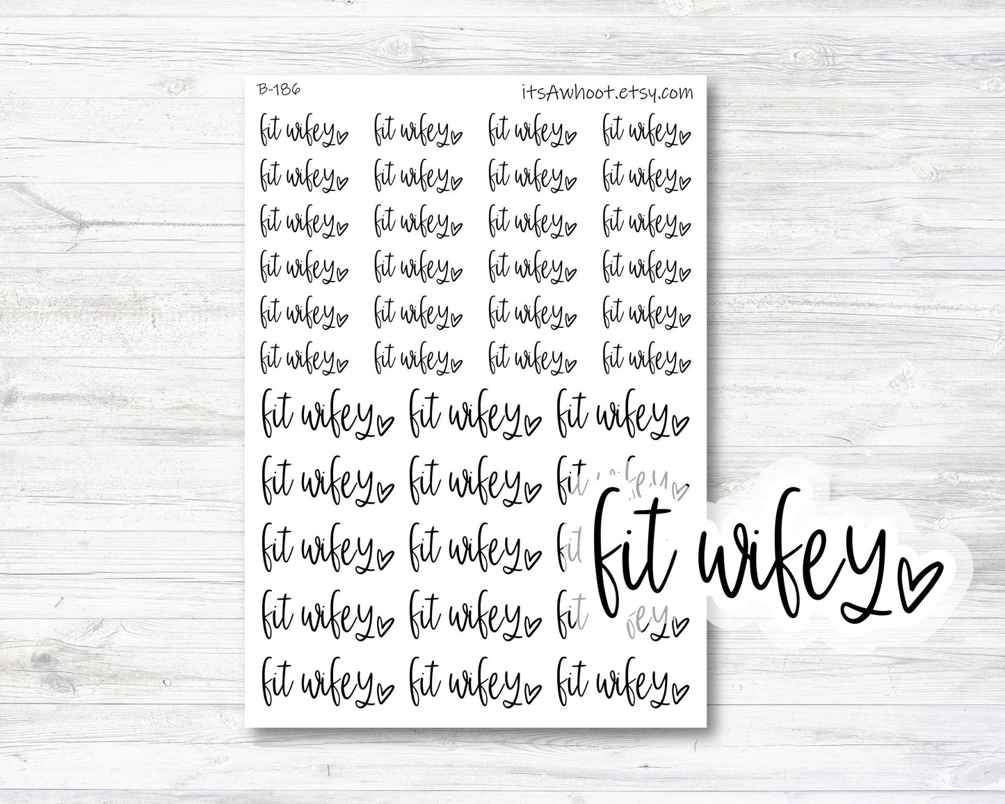 Fit Wifey Script Planner Stickers (B186)