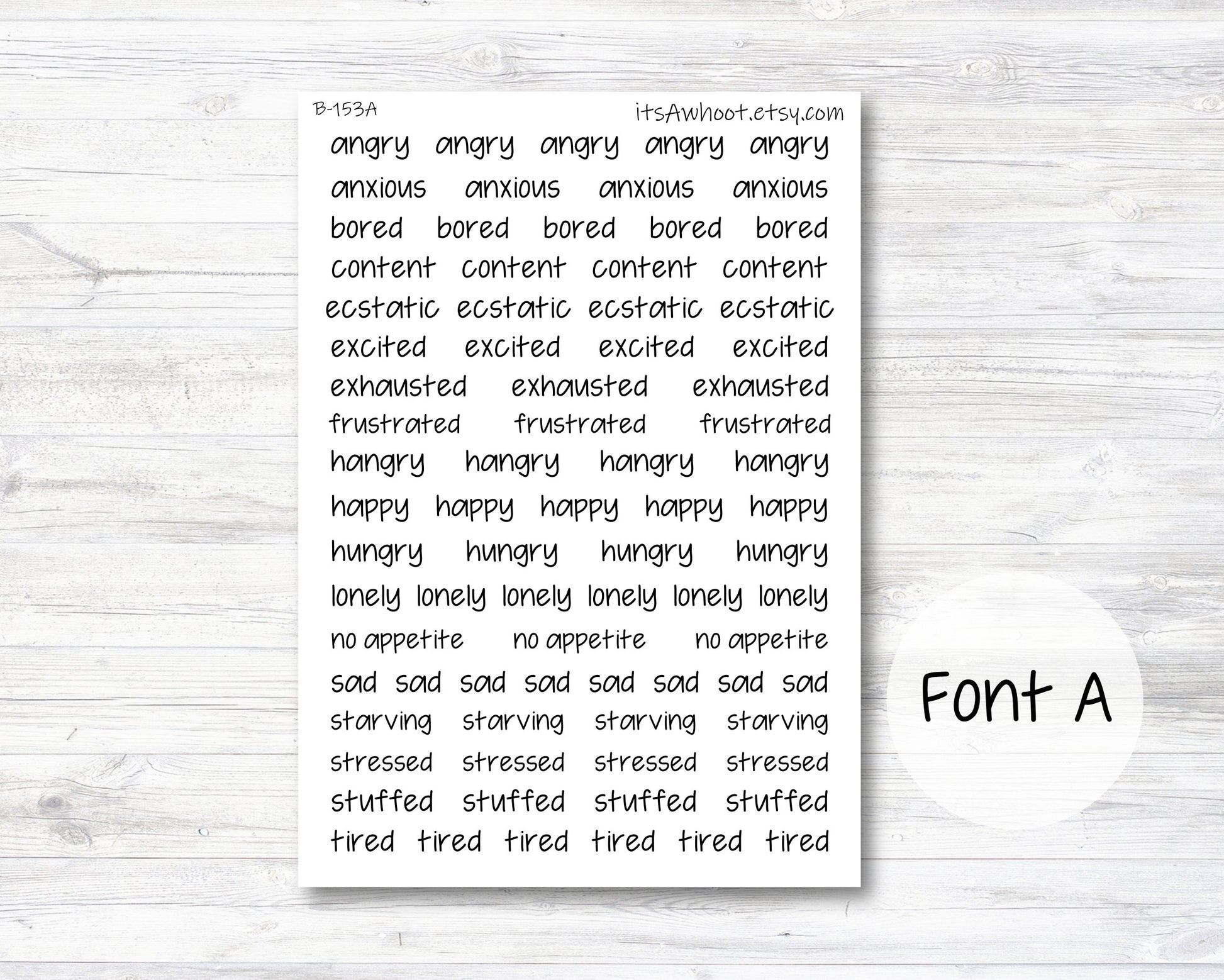 Emotion Script Stickers (B153)