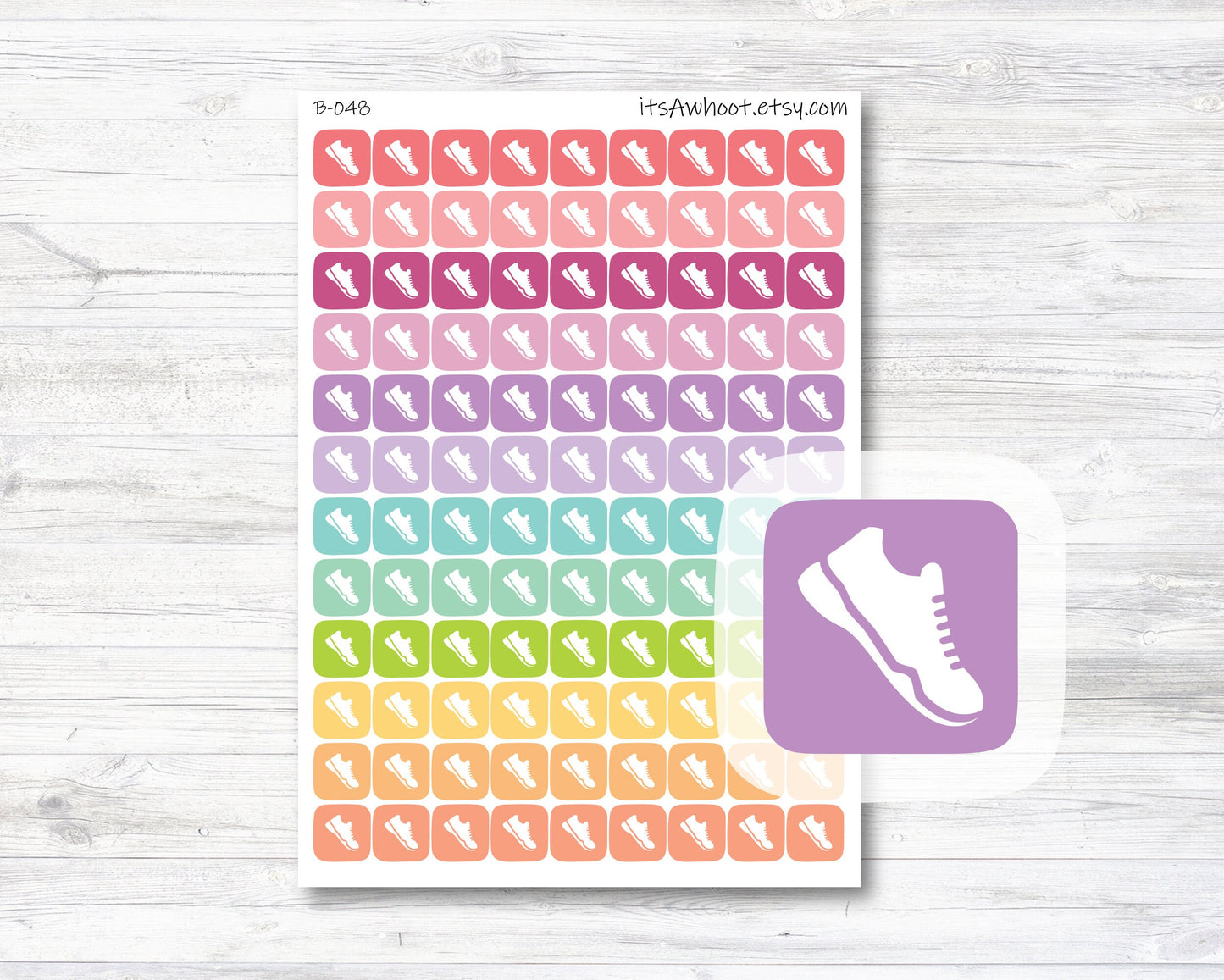 Shoe Icon Small Square Planner Stickers (B048)