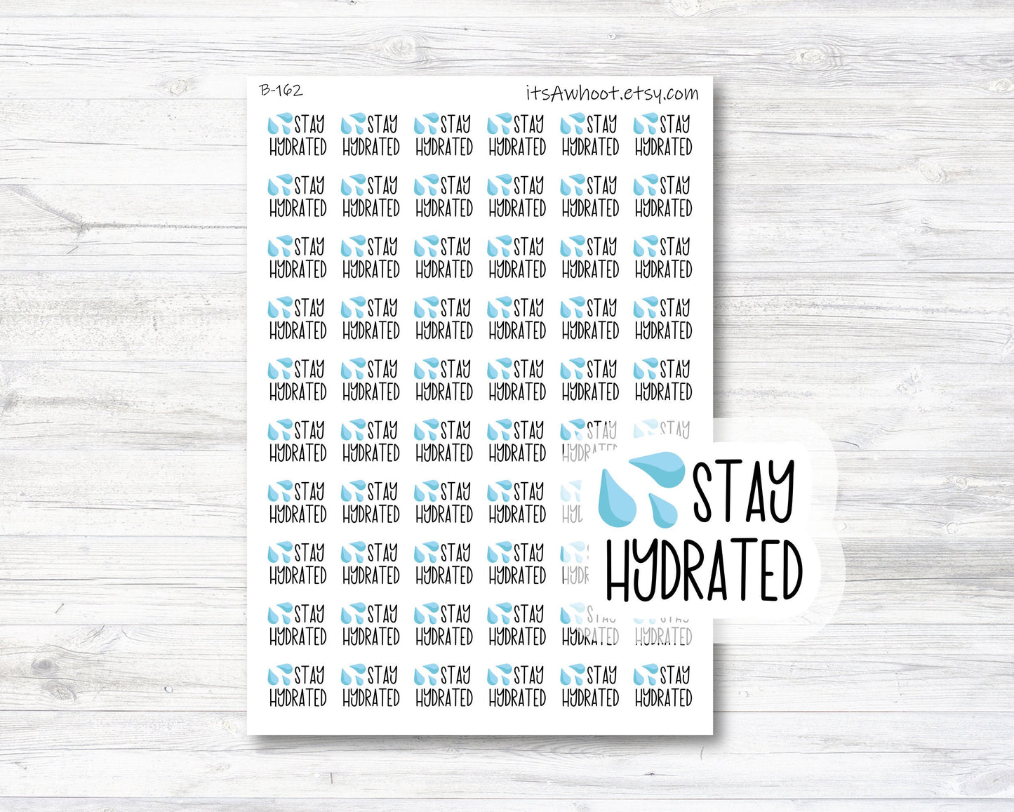 Stay Hydrated Script Planner Stickers (B162)