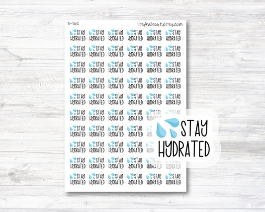 Stay Hydrated Script Planner Stickers (B162)