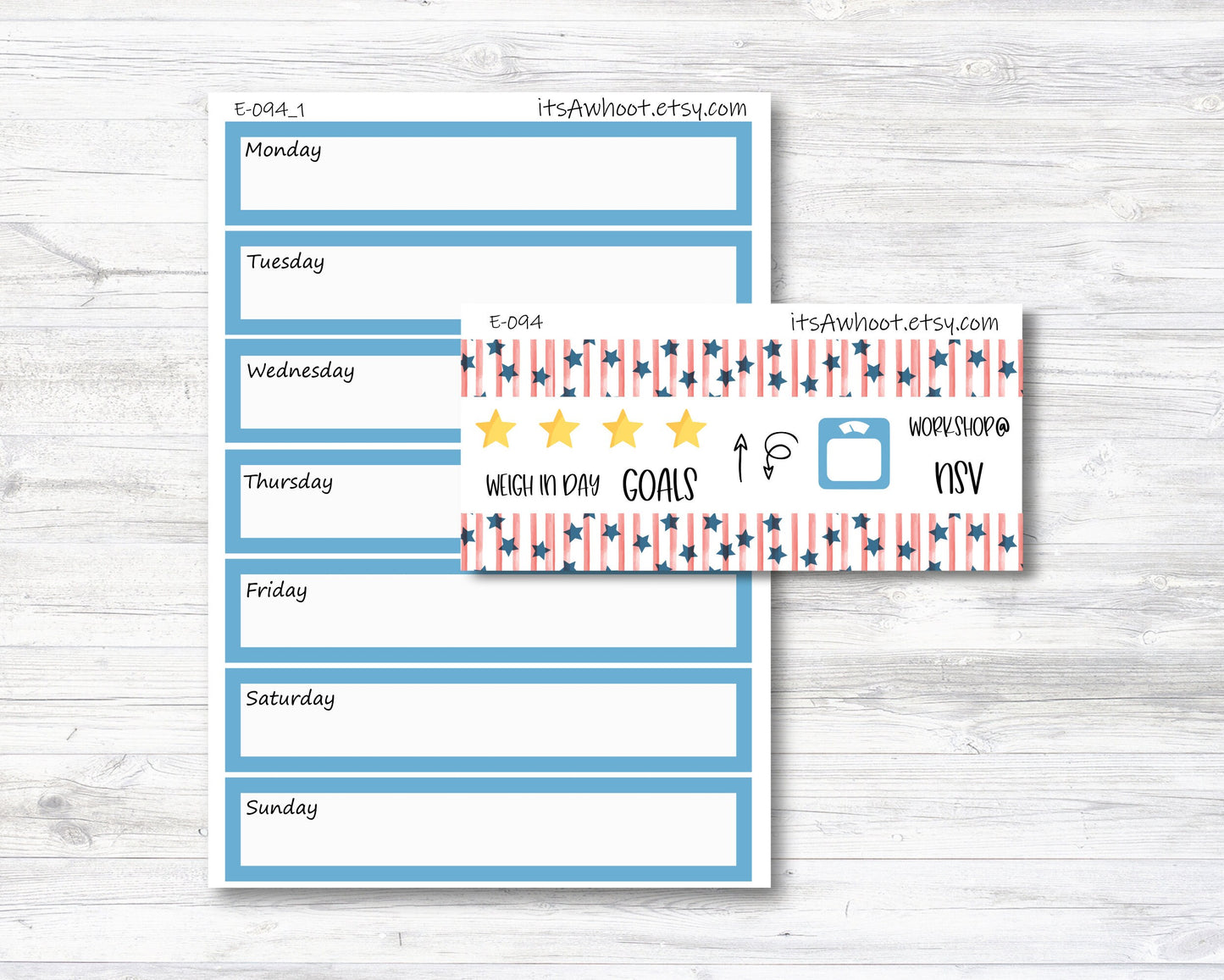 July Kit, 4th of July / Summer, Weight Loss Planner Stickers (B193-July2)