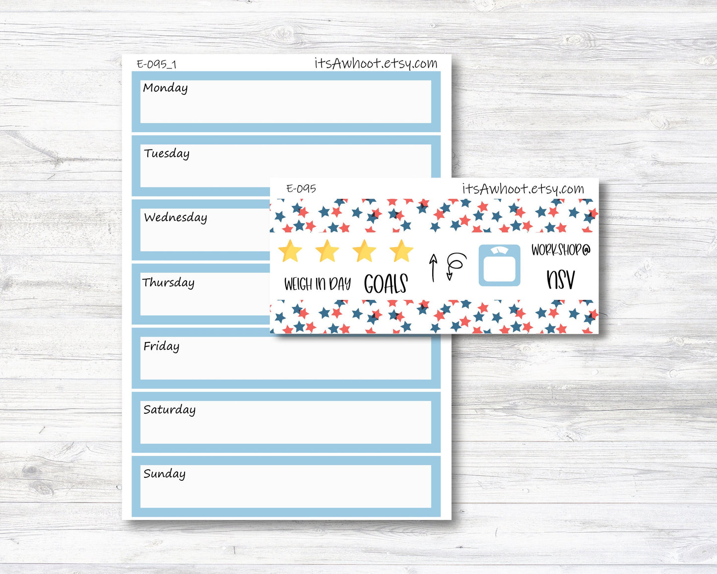 July Kit, 4th of July / Summer, Weight Loss Planner Stickers (B193-July2)