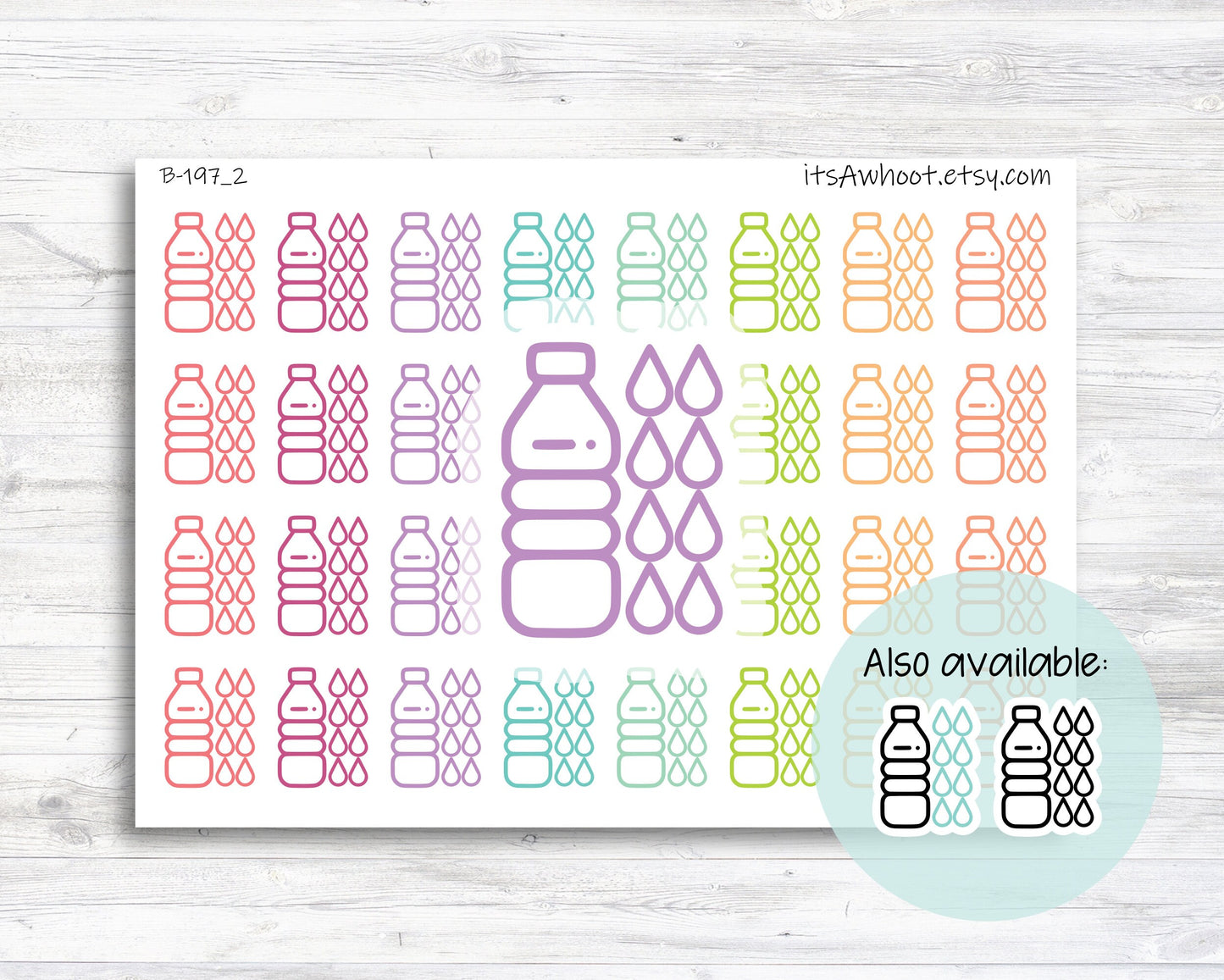 Hydrate Water Bottle Tracker Stickers (B197)