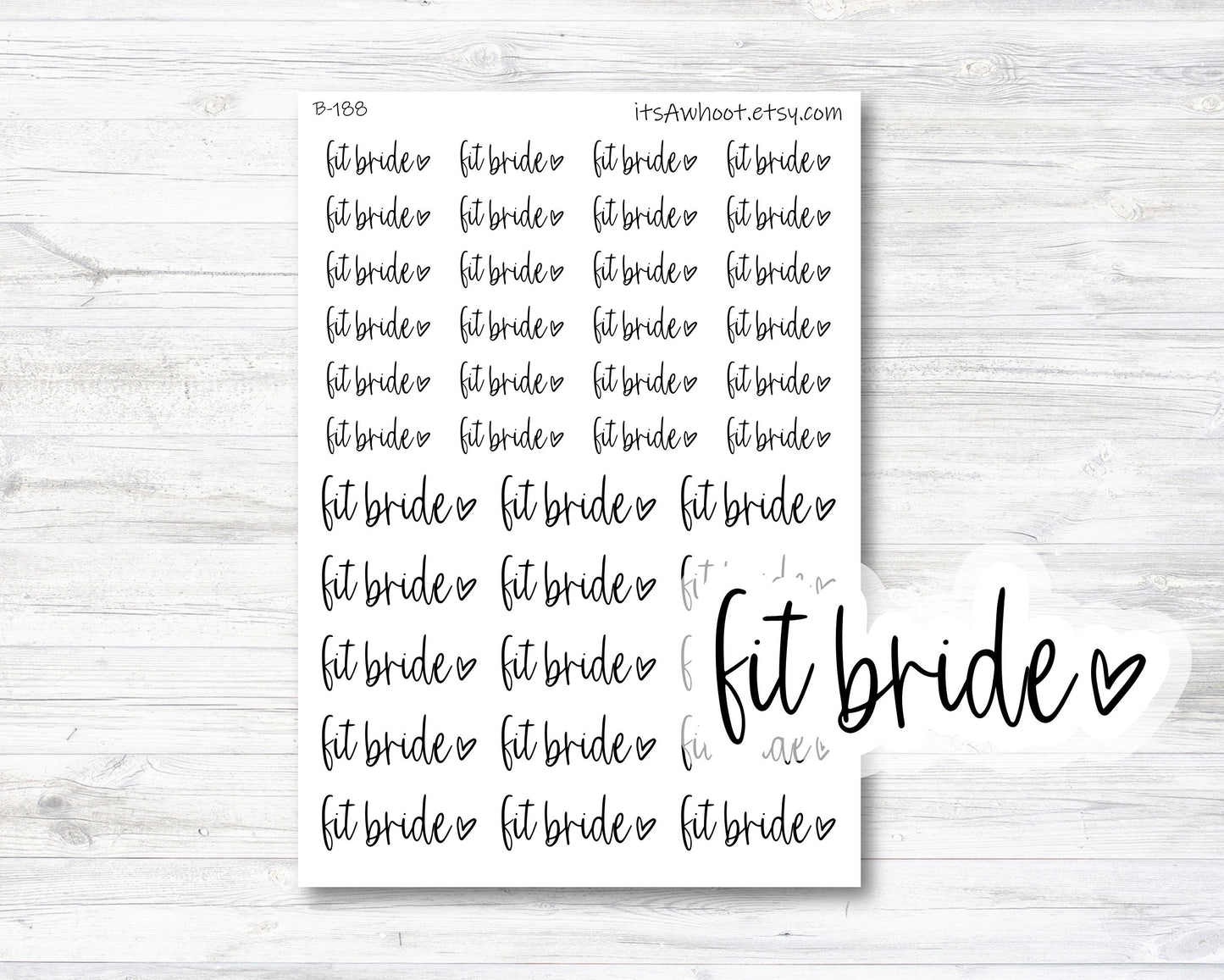 Fit Bride Script Planner Stickers (B188)