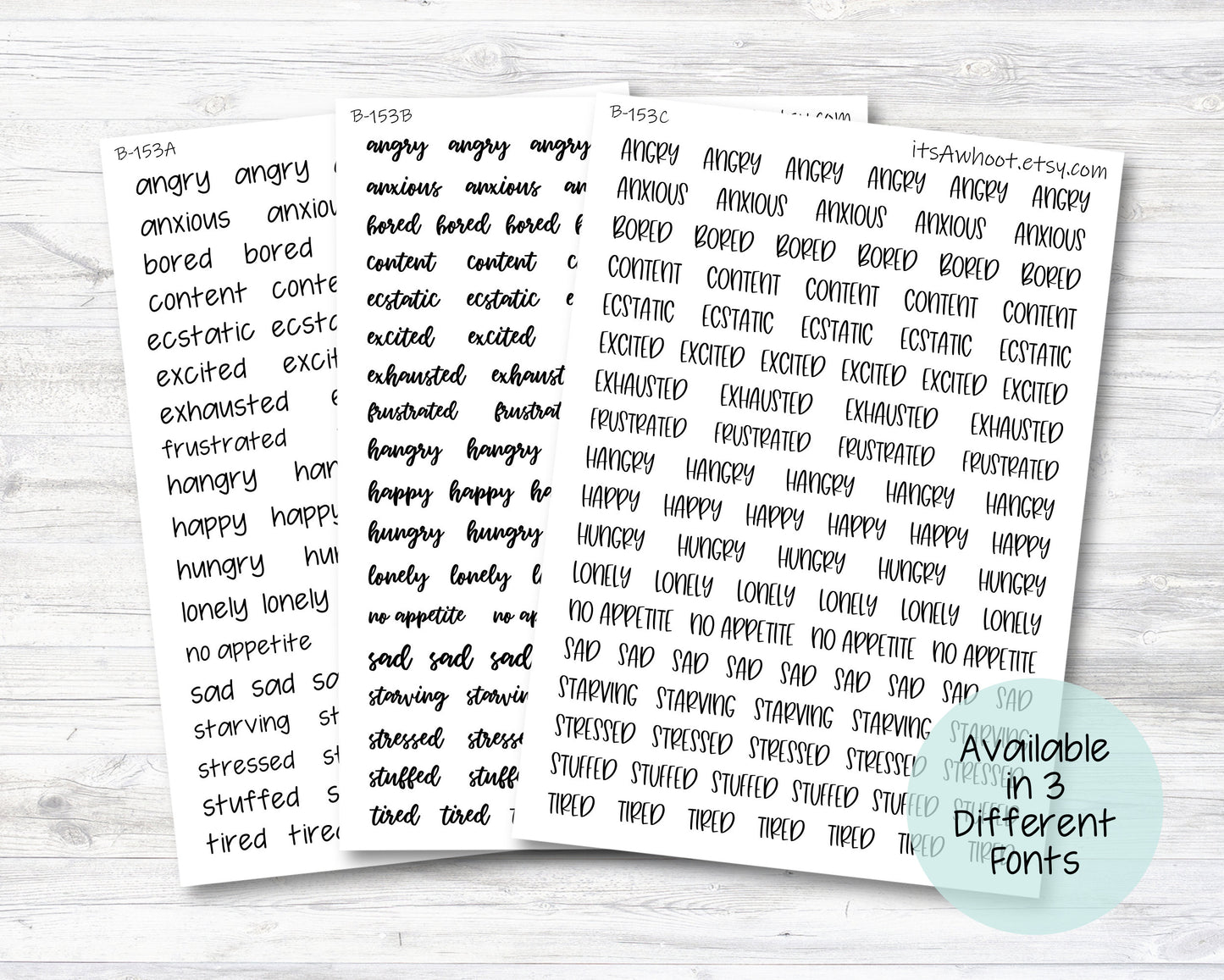 Emotion Script Stickers (B153)