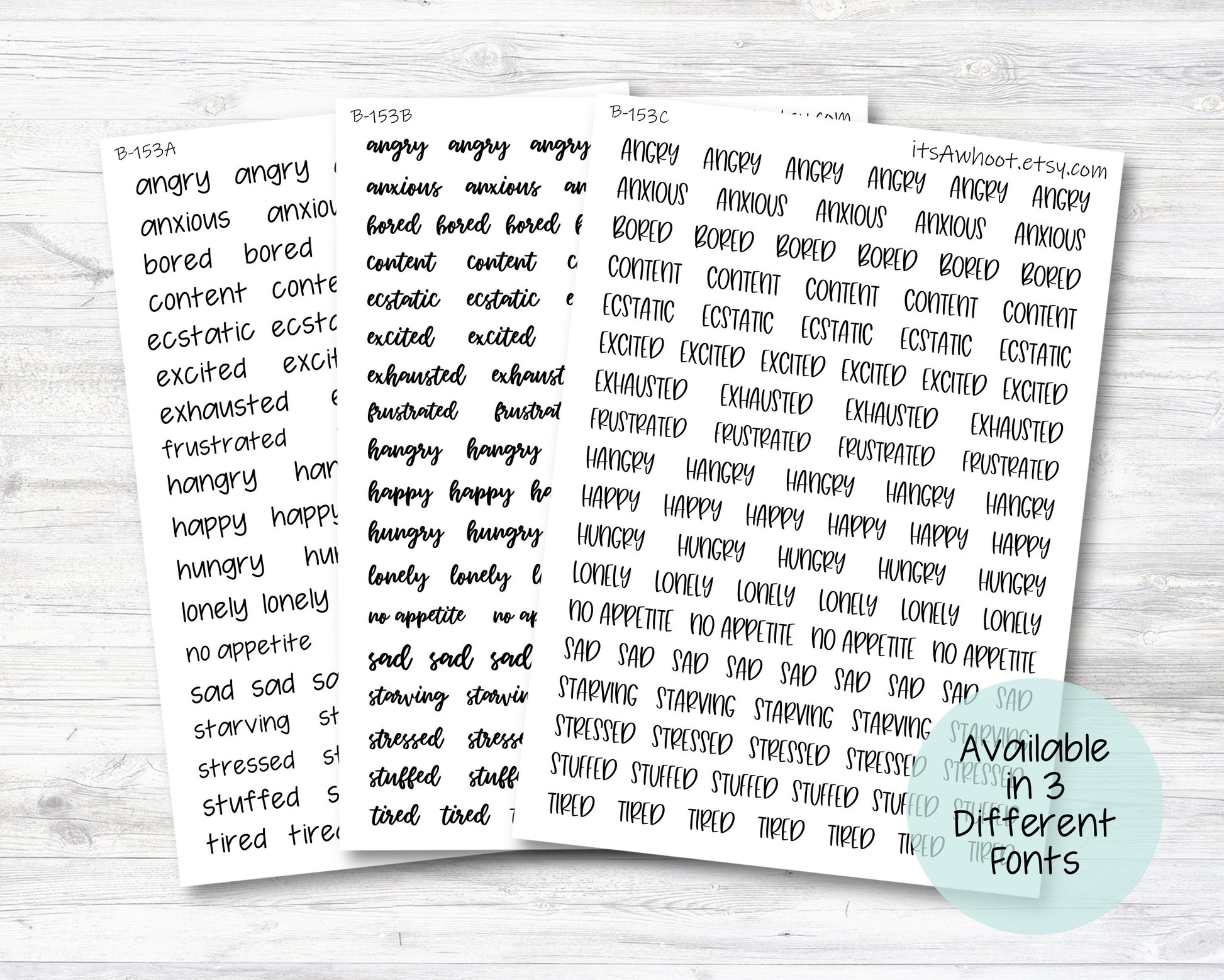 Emotion Script Stickers (B153)