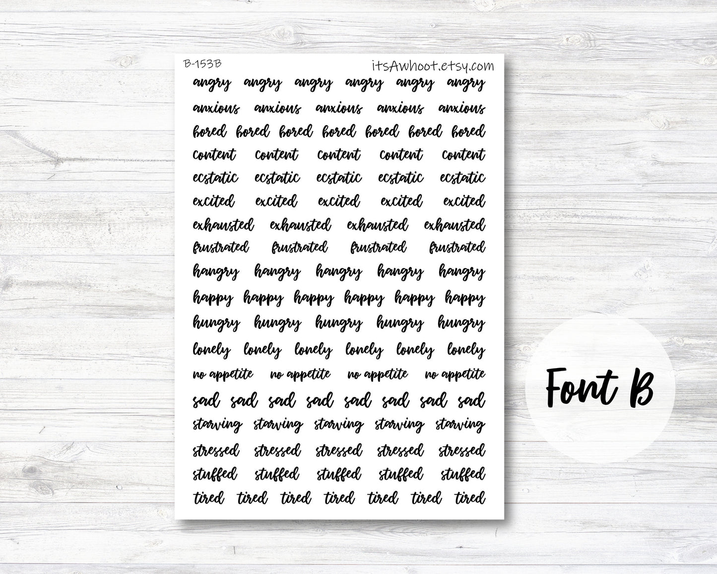 Emotion Script Stickers (B153)