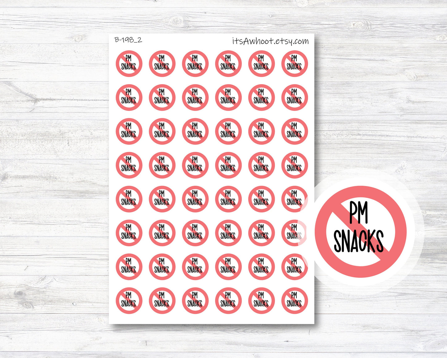 No PM Snacks Planner Stickers (B198_2)