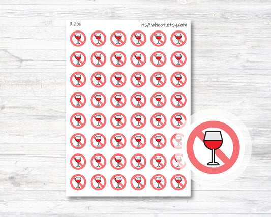 No Wine Planner Stickers (B200)