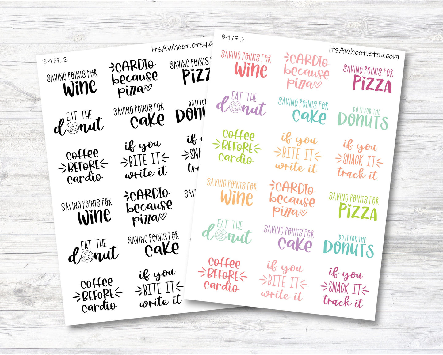 Foodie Wellness Motivation Script Stickers (B177_2)