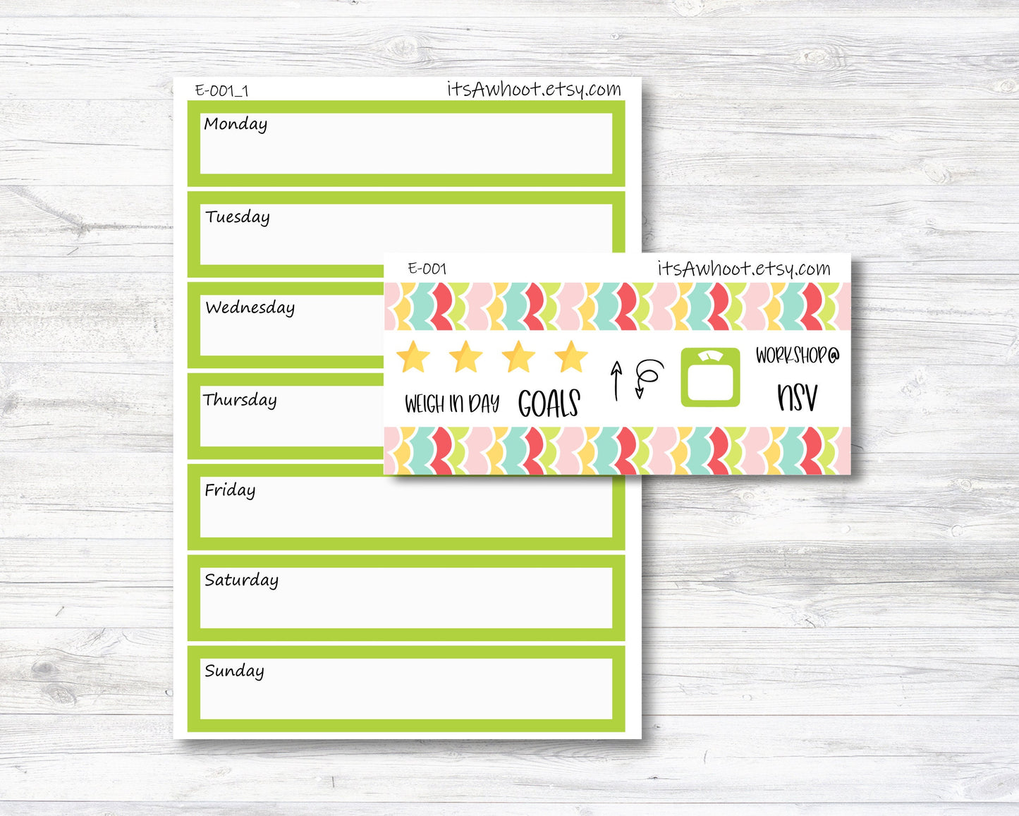 August Kit, Summer, Weight Loss Planner Stickers (B203-August2)