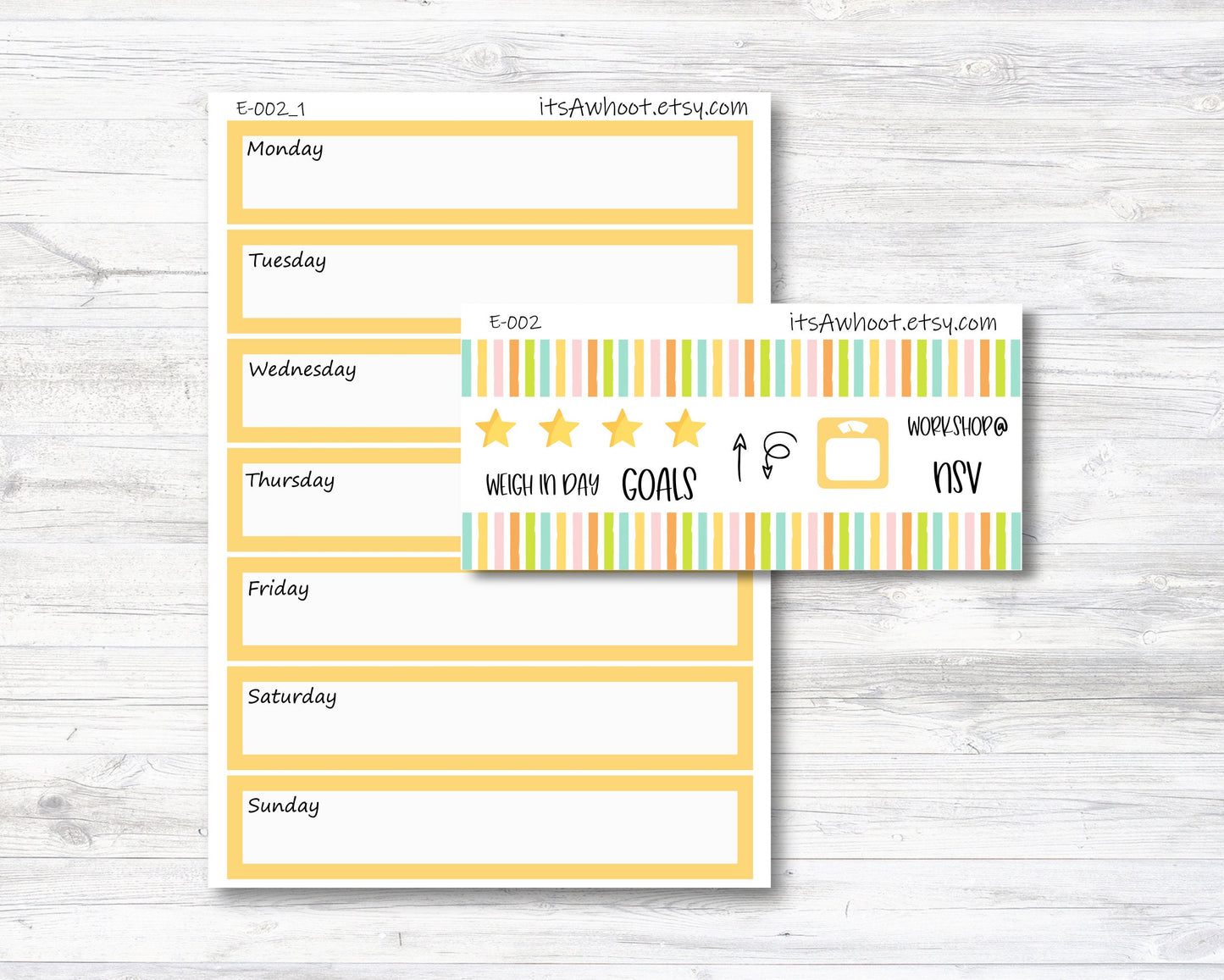 August Kit, Summer, Weight Loss Planner Stickers (B203-August2)