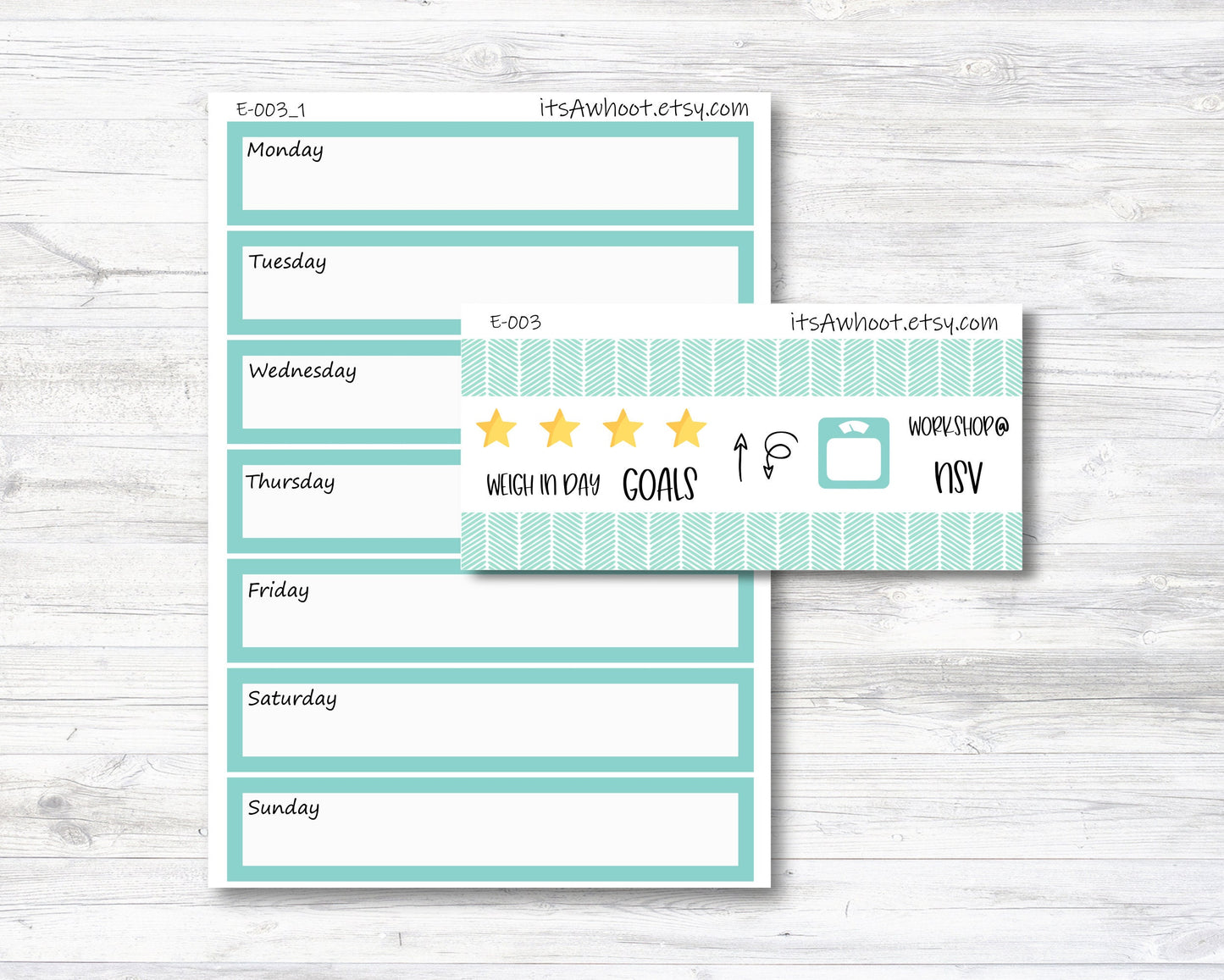 August Kit, Summer, Weight Loss Planner Stickers (B203-August2)