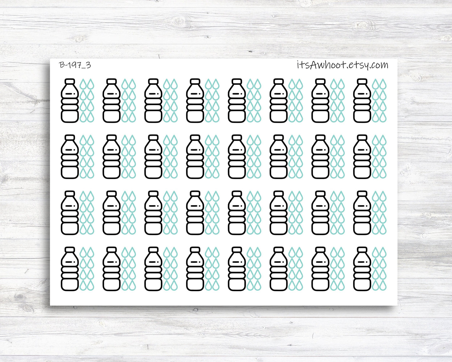 Hydrate Water Bottle Tracker Stickers (B197)