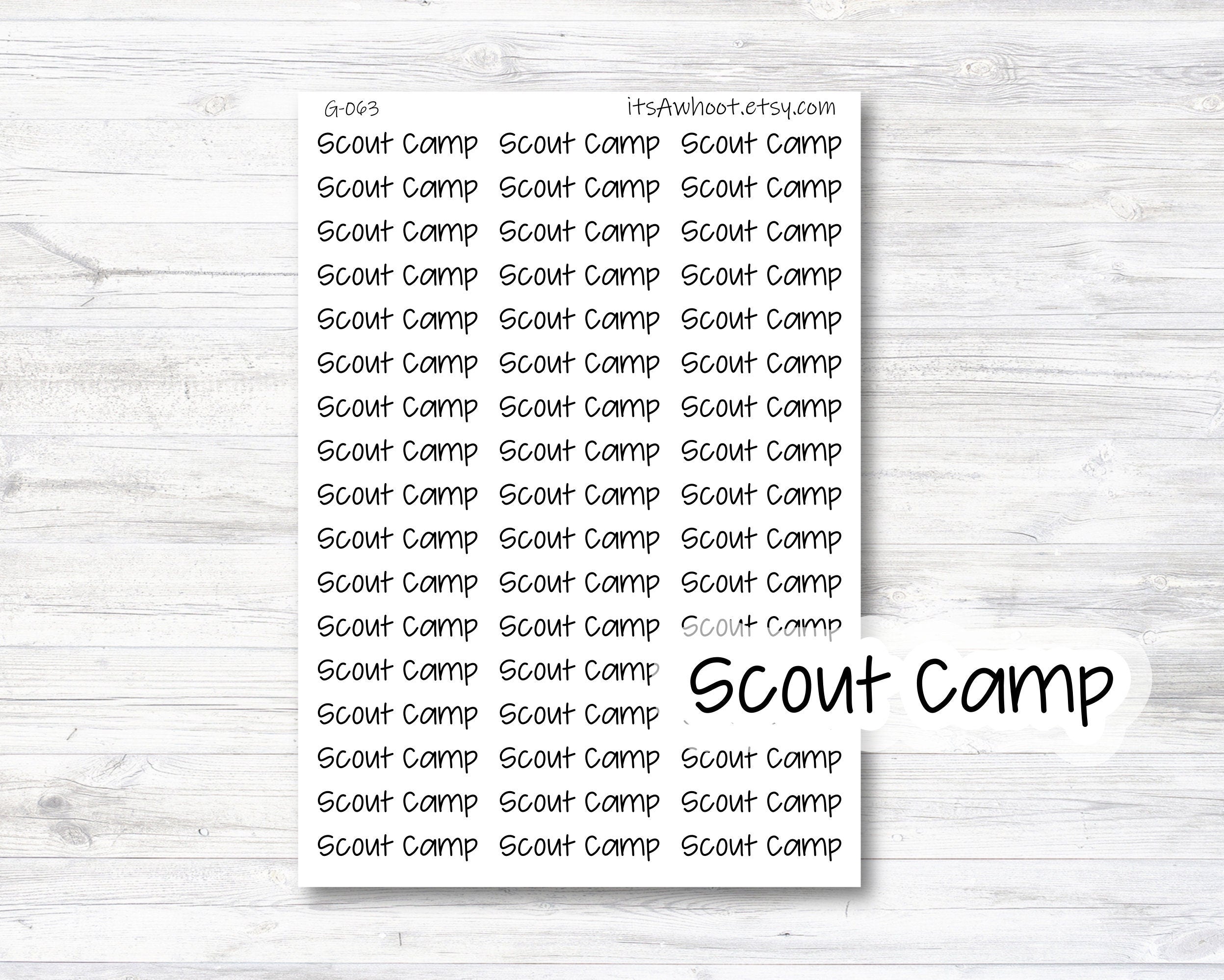 Scout Camp Script Planner Stickers (G063) – itsAwhoot