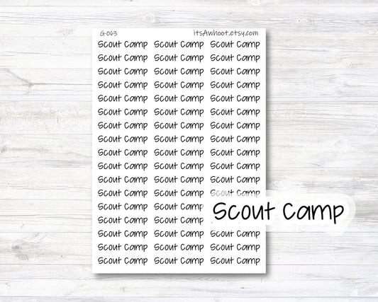 Scout Camp Script Planner Stickers (G063)
