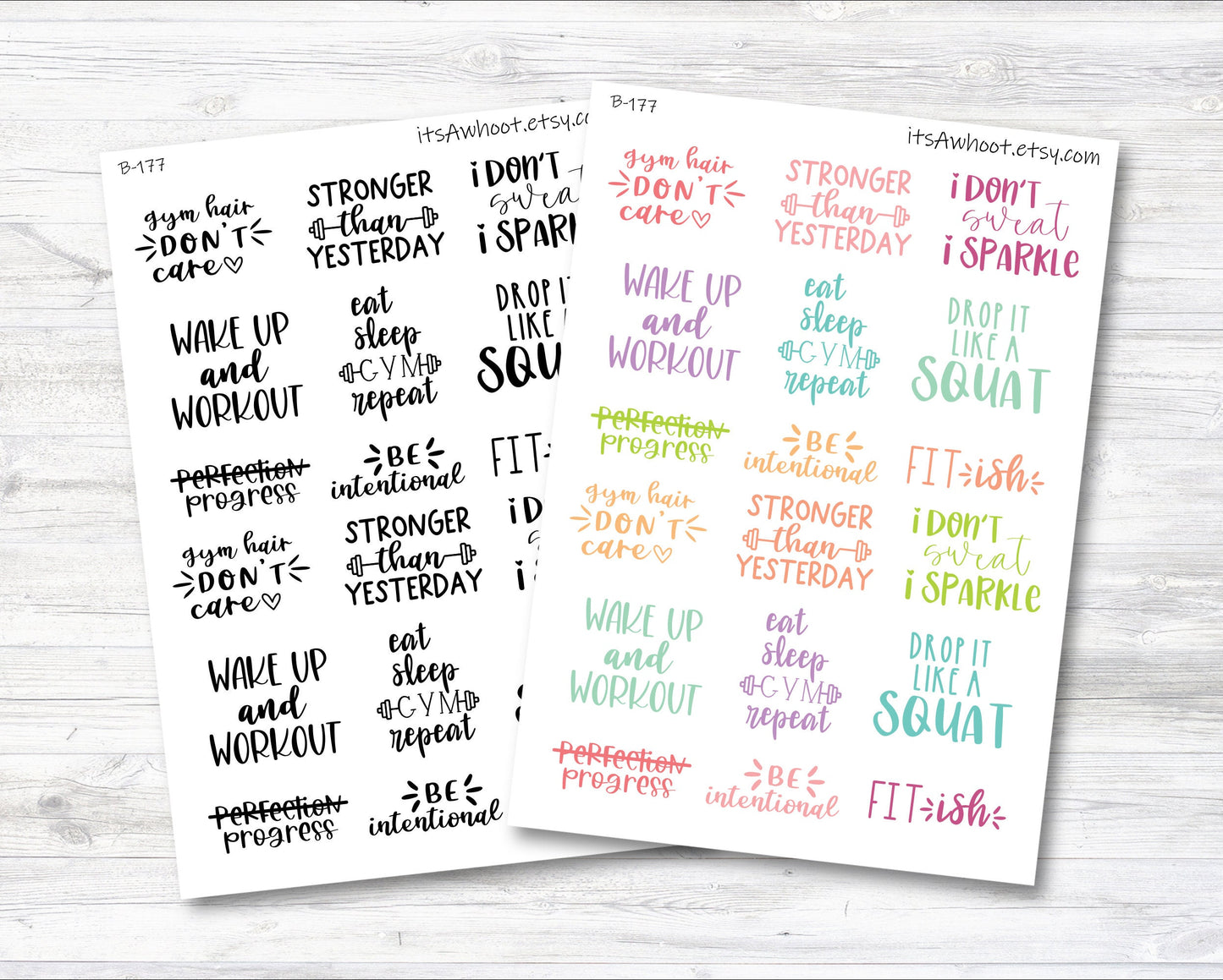 Gym Motivation Script Stickers (B177)